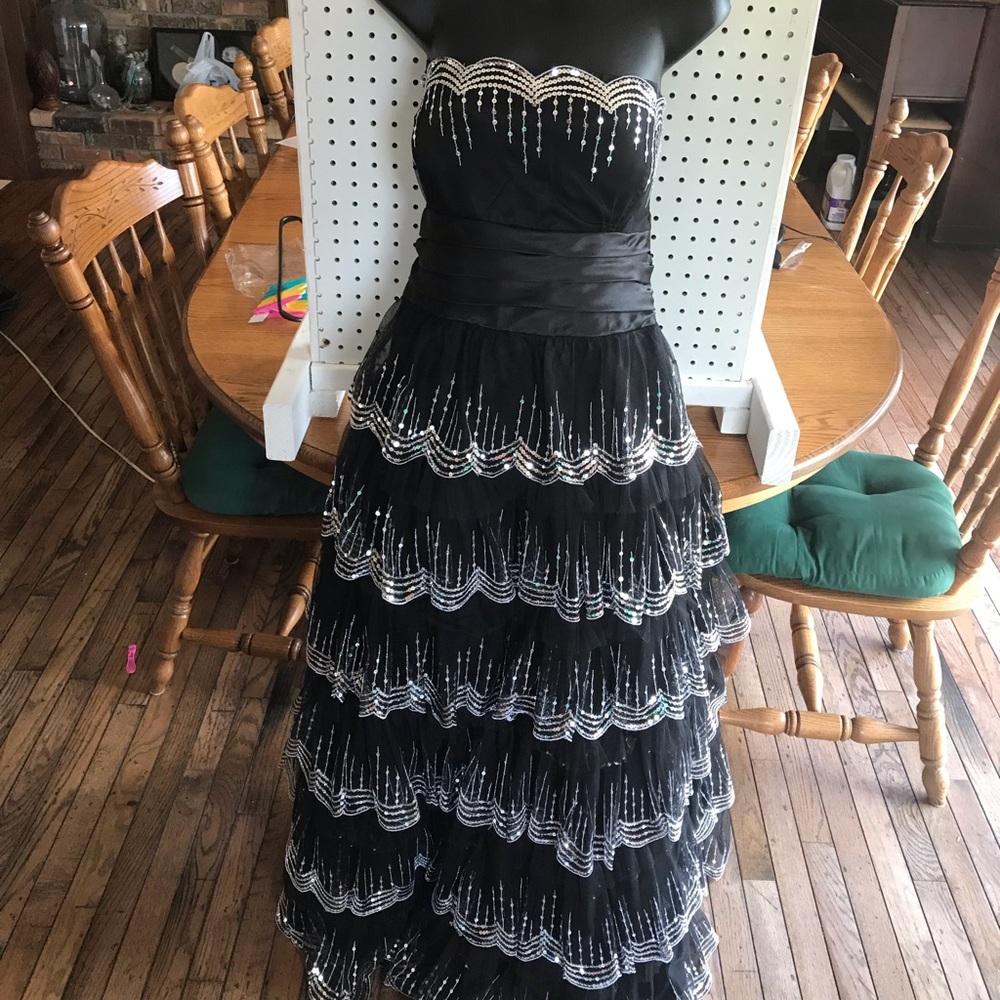 Black with silver sequins formal. Size 20/21